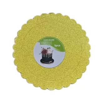   Arany színű,kerek formájú, csillogós tortaalátét,tortalap  25 cm átmérőjű