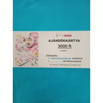 3000 Ft értékű levásárolható ajándékkartya