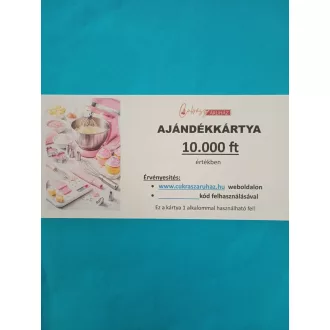 10.000 Ft értékű levásárolható ajándékkártya