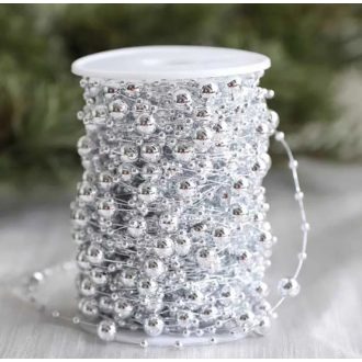 Gyöngysor tortára-ezüst színű, 60 méter