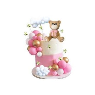 Macis (lány maci) tortadíszítő szett  33 részes