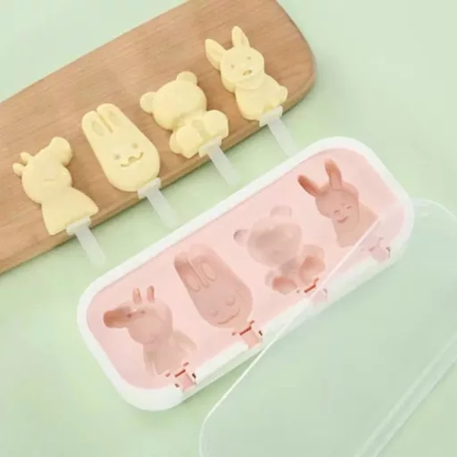 Állat mintás nyalóka forma pálcikával,tárolóval 4 adagos