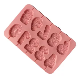 Öntőforma számok rózsa mintával