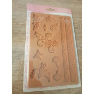 Virág,madár,pillangó szilikon ,fondant mintázó forma