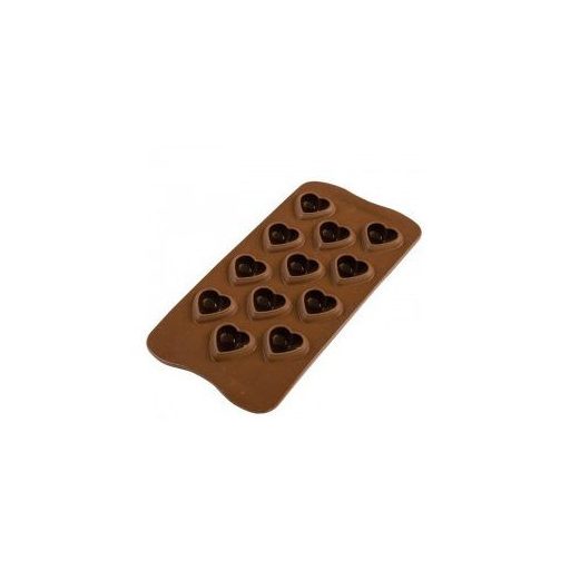 Sima szív alakú bonbon forma 12 adag