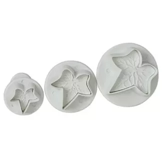  Borostyán levél fondant, marcipán kiszúró 3db-os