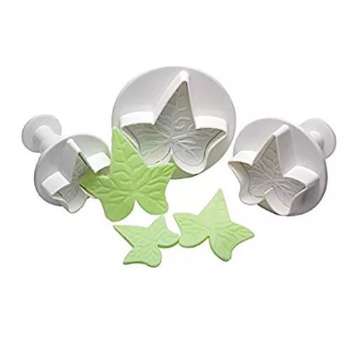  Borostyán levél fondant, marcipán kiszúró 3db-os