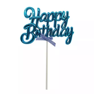 Happy Birthday kék színű tortabeszúró,tortadísz