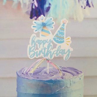 Happy Birthday kék-csákó,masni,szalag