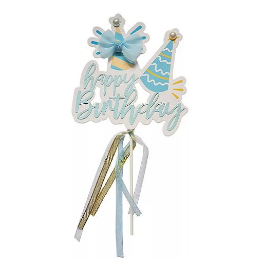 Happy Birthday kék-csákó,masni,szalag