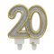 20-as ezüst színű számgyertya