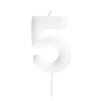 5-ös fehér színű számgyertya