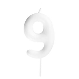 9-es fehér színű számgyertya