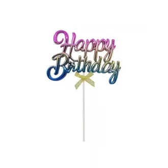 Happy Birthday- színes torta beszúró,tortadísz
