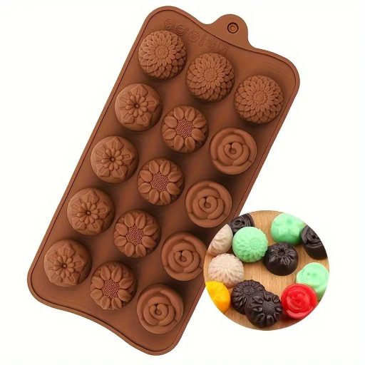 Virág formájú szilikon bonbon forma 15 adagos 2 db/csomag