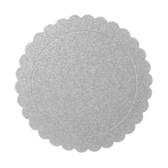   Ezüst színű,kerek formájú, csillogós tortaalátét,tortalap  25 cm átmérőjű
