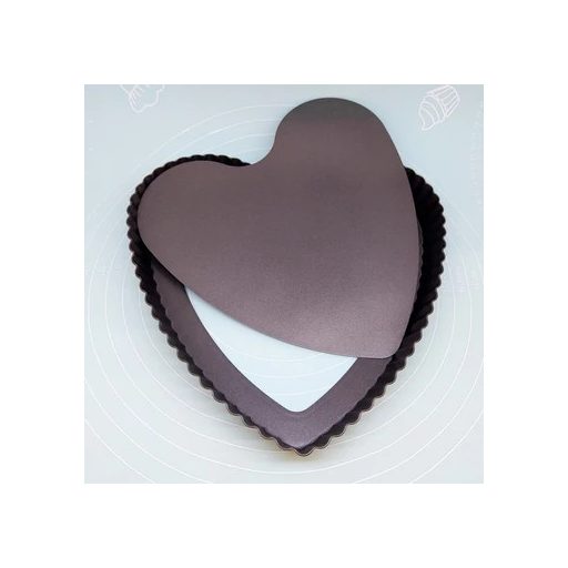 Pite sütőforma-szív alakú, kivehető aljú,tapadásmentes bevonatú 