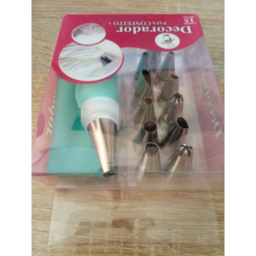 Díszítőcső 14 részes (12 cső, 1 csatlakozó, 1 szilikon zsák)