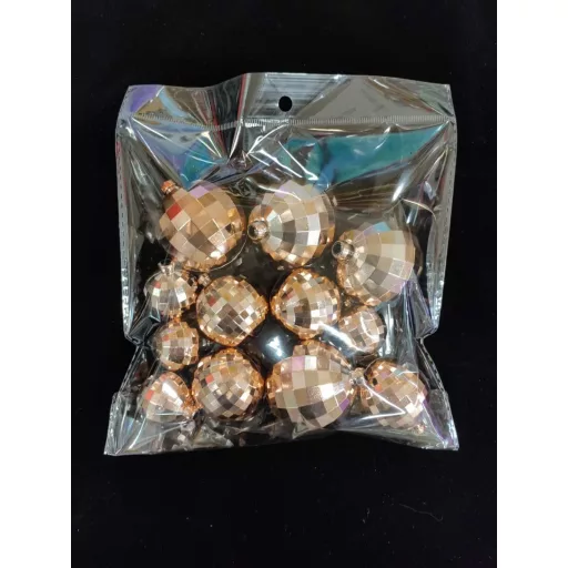 Disco, diszkó gömbök,tortadísz-rosegold színű 12 db/cs