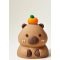 Capybara témájú  (kapibara) naranccsal műanyag tortadísz,figura- nem ehető