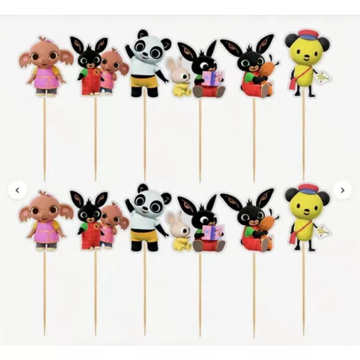 Bing nyuszi témájú papír tortabeszúró,tortadísz 13 db/csomag