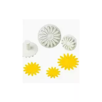 Margaréta,gerbera virág rugós kiszúró 3 db/ csomag