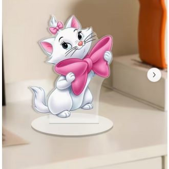   Lapos,műanyag tortadísz-cica mintával 20cm magas-nem ehető