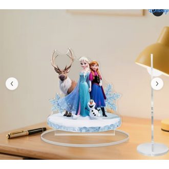   Lapos,műanyag tortadísz-Jégvarázs, Frozen témájú 20 cm magas-nem ehető