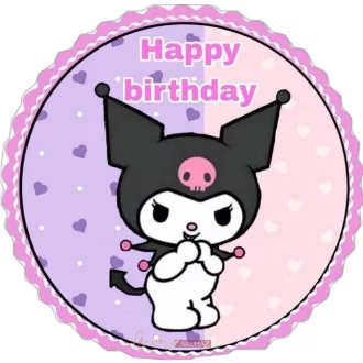 Kuromi (Sanrio) témájú 1. ostyalap, tortaostya