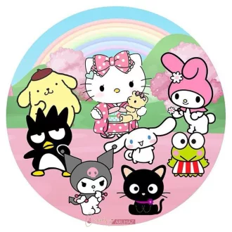 Kuromi (Sanrio) témájú 3. tortaostya, ostyalap