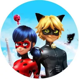   Miraculous – Katicabogár és Fekete Macska 2. témájú tortaostya,ostyalap