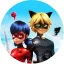 Miraculous – Katicabogár és Fekete Macska 2. témájú tortaostya,ostyalap