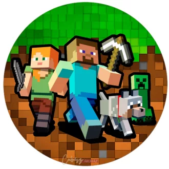 Minecraft témájú tortaostya, ostyalap