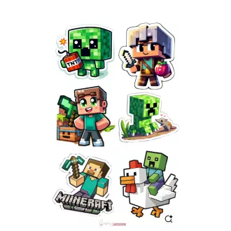Minecraft témájú tortaostya, ostyalap