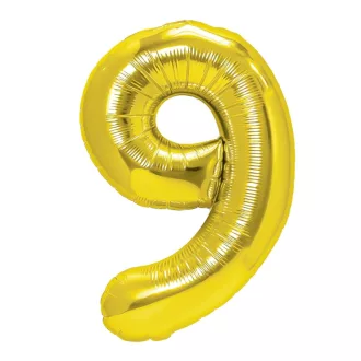 Party Kellék. Arany színű szám fólia lufi 9