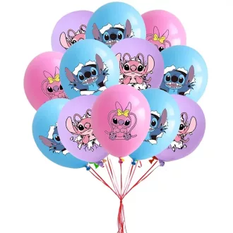 Stitch témájú  mintás latex lufi 18 db/ csomag