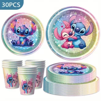   Stitch témájú  (színes) papír tányér és pohár szett 30 db/ csomag