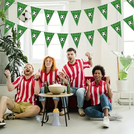 Party Kellék. Focis labda mintás zászló,füzér