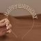 Party kellék.Happy Birthday rose gold színű strassz köves fejpánt,hajpánt