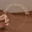Party kellék.Happy Birthday rose gold színű strassz köves fejpánt,hajpánt