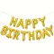 Party Kellék.  Arany színű Happy Birthday lufi füzér 