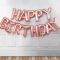 Party Kellék Fondant. Marcipán. Rose gold színű Happy Birthday lufi füzér 