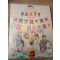 Party Kellék: fondant:Marcipán. Színes papír füzér Happy Birthday és unikornis