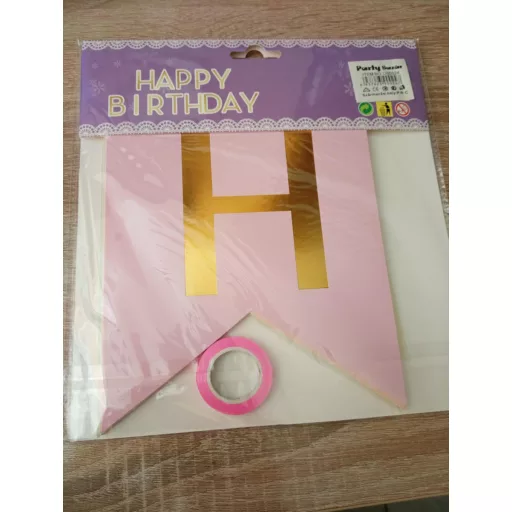 Party Kellék. Színes papír füzér Happy Birthday 