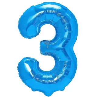 Party Kellék. Kék szám fólia lufi  3