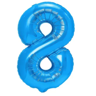 Party Kellék. Kék szám fólia lufi  8